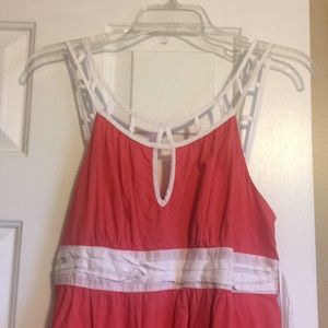 Intricate straps on a bright dress